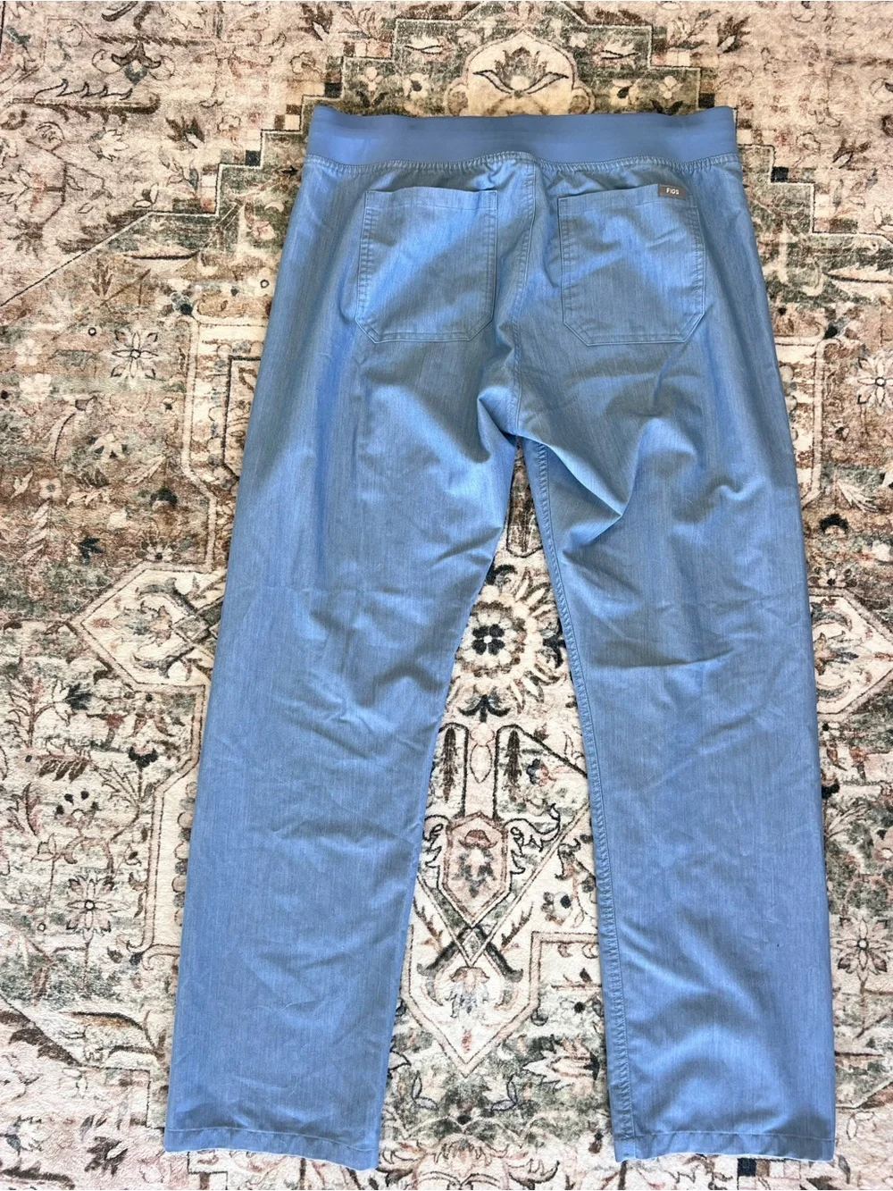 Figs Technical Collection Light Blue Straight Leg Scrub Pants- Large